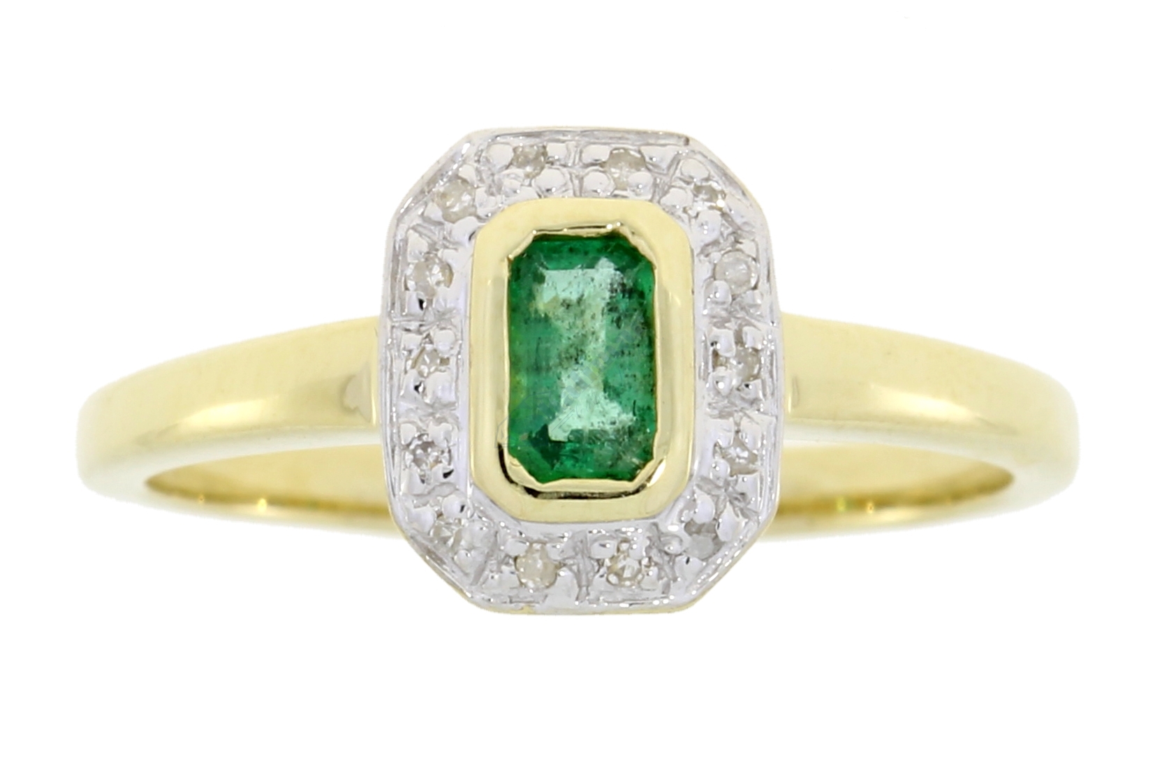 10K Yellow Gold Emerald & Diamond Ring – Shalimar Custom Jewelers