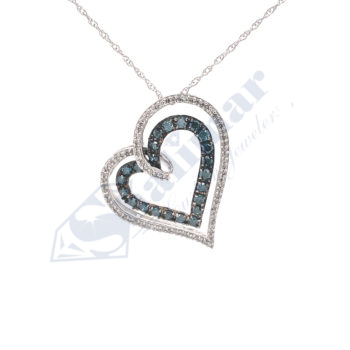 Beautiful SS White Ice Twisted Diamond Accent Necklace